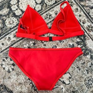 Red triangle bikini! Top size small+ bottoms size xsmall
